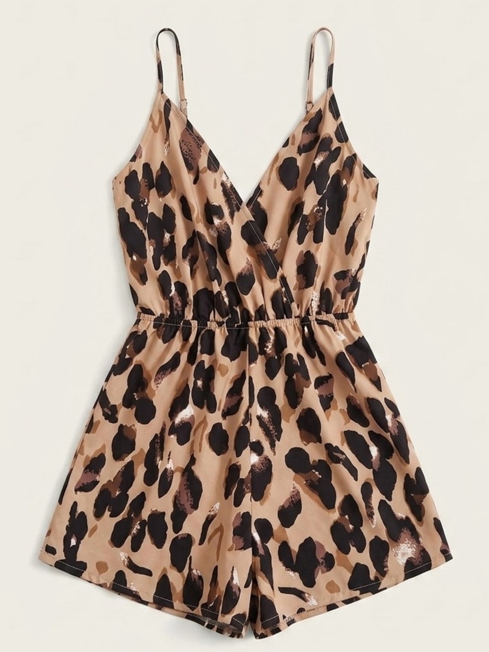 Women's XS Leopard Print Spaghetti Strap Romper